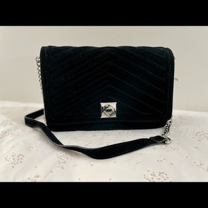 Zara suede flap crossbody bag